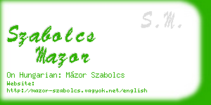 szabolcs mazor business card