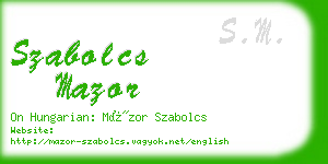 szabolcs mazor business card